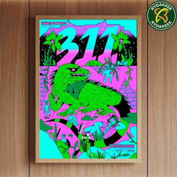 311 Band Concert Poster Gary In On Aug 22 2025 At Hard Rock Live Northern Indiana Home Decor Poster Canvas