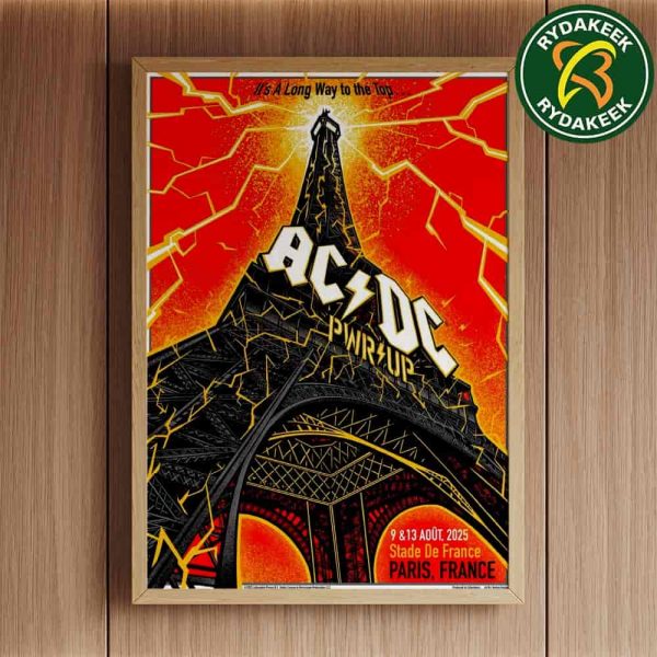 ACDC Paris PWR Up Tour 2025 Event Tee At Stade De France August 9 Home Decor Poster Canvas