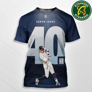 Aaron Judge New York Yankees MLB A 40-HR Season For The 4th Time in His Career 2025 All Over Print T-Shirt