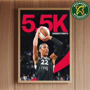 A’ja Wilson M’V3 NBA The Fastest to 5’500 career Points Home Decor Poster Canvas