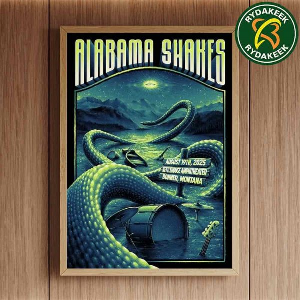 Alabama Shakes Exclusive Poster In Bonner, Montana At Kettlehouse Amphitheater On August 19 2025 Home Decor Poster Canvas