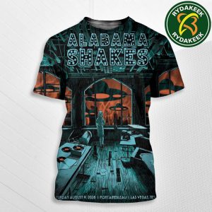 Alabama Shakes Las Vegas Nevada Exclusive Poster On August 9 2025 At Font Ainebleau All Over Print T-Shirt