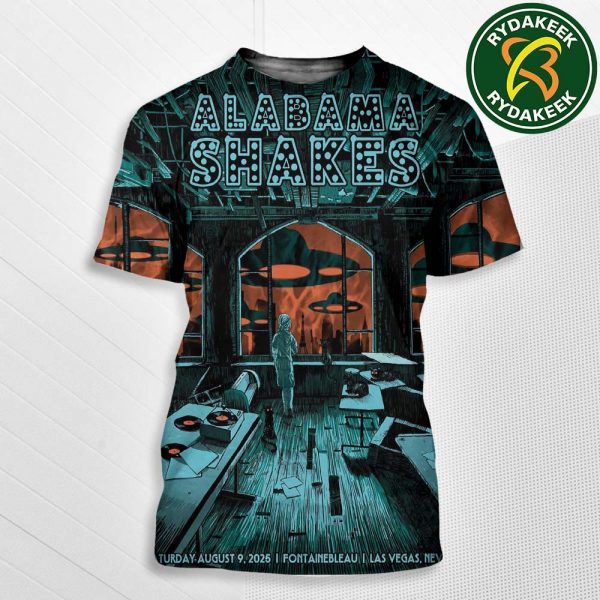 Alabama Shakes Las Vegas Nevada Exclusive Poster On August 9 2025 At Font Ainebleau All Over Print T-Shirt