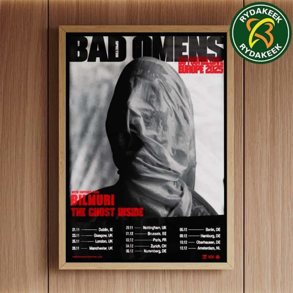 Bad Omens Europe Tour 2025 With Bilmuri And The Ghost Inside Schedule List Dates Home Decor Poster Canvas