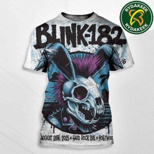 Blink 182 Missionary Impossible 2025 Tour In Hollywood, FL Hard Rock Live On August 28 All Over Print T-Shirt
