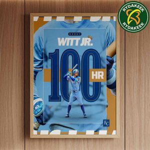 Bobby Witt Jr Kansas City Royals MLB Career HR No. 100 for No. 7 2025 Home Decor Poster Canvas