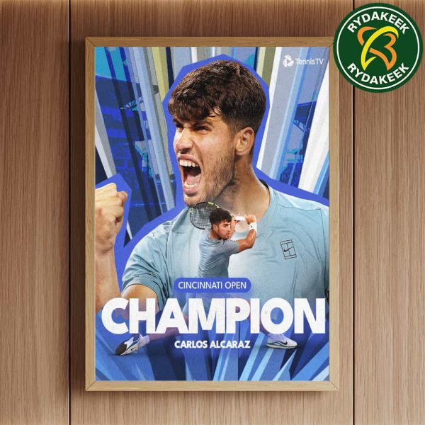 Carlos Alcaraz Congratulations Cincinnati Open Champion Tennis 2025 Home Decor Poster Canvas
