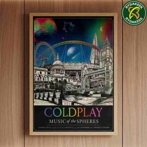 Coldplay Music Of The Spheres Exclusive Poster London UK At Wembly Stadium August 22-23-26-27-30 And September 3-4-7-8 Home Decor Poster Canvas