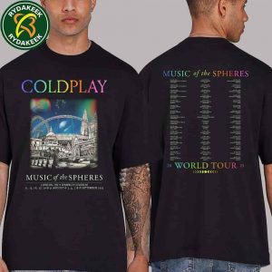 Coldplay Music Of The Spheres Merchandise Tee London UK At Wembly Stadium August 22-23-26-27-30 And September 3-4-7-8 Two Sided Unisex T-Shirt