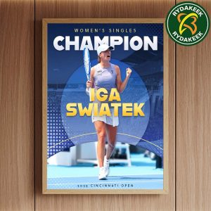 Congrats Iga Swiatek Winner Women’s Singles Cincinnati Open Champion 2025 Home Decor Poster Canvas
