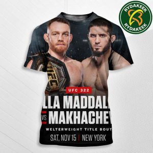 Della Maddalena Vs Islam Makhachev In New York UFC 322 On November 15  2025 At Madison Square Garden All Over Print T-Shirt