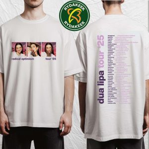Dua Lipa Panel Photo Tee Collection 2025 Merch Two Sided T-Shirt
