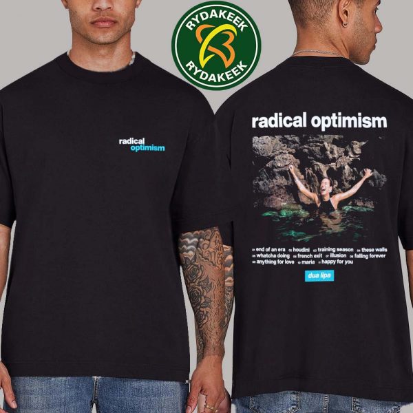 Dua Lipa Radical Optimism Black Rock Tee Collection 2025 Merch Two Sided T-Shirt