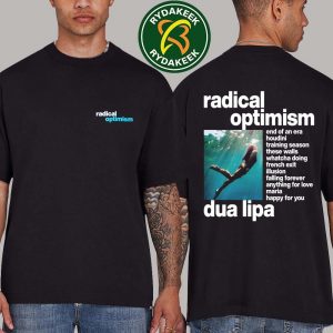 Dua Lipa Radical Optimism Breast Logo Black Tee Collection 2025 Merch Two Sided T-Shirt