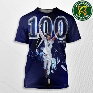 Jazz Chisholm Jr New York Yankees MLB 2025 Crushes Career Homer No. 100 All Over Print T-Shirt