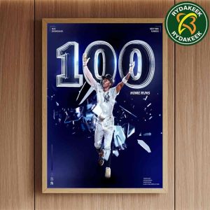 Jazz Chisholm Jr New York Yankees MLB 2025 Crushes Career Homer No. 100 Home Decor Poster Canvas