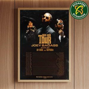 Joey Bada Dark Aura Tour With Special Guest Ab-Soul and Rapsody Schedule List Dates Home Decor Poster Canvas