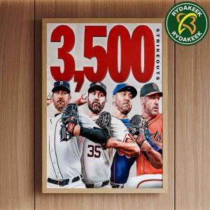 Justin Verlander Reaches 3500 Career Strikeouts Milestone With San Francisco Giants MLB Home Decor Poster Canvas
