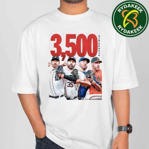 Justin Verlander Reaches 3500 Career Strikeouts Milestone With San Francisco Giants MLB Merchandise T-Shirt