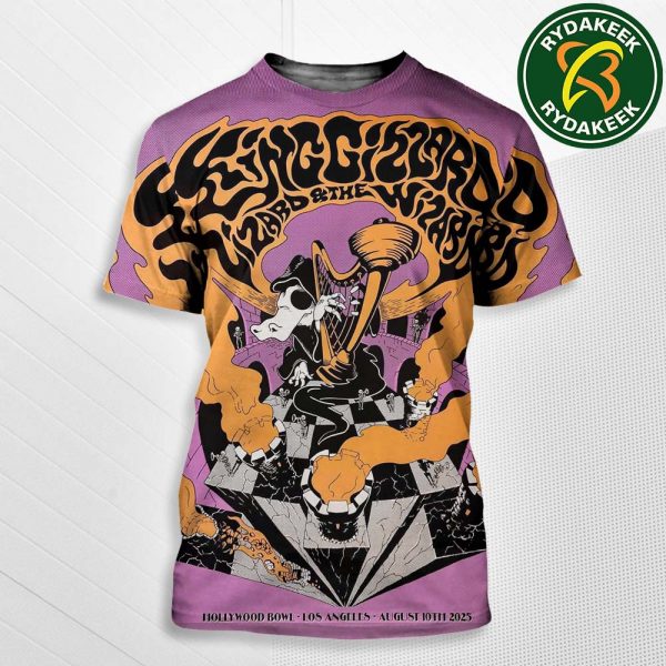 King Gizzard and The Lizard Wizard Exclusive Poster Los Angeles On August 10 2025 At Hollywood Bowl All Over Print T-Shirt