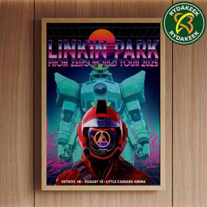 Linkin Park From Zero World Tour 2025 Exclusive Poster In Detroit Little Caesars Arena on August 14 Jahan Home Decor Poster Canvas