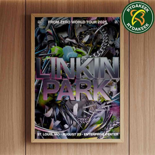 Linkin Park From Zero World Tour 2025 Exclusive Poster In Louis Enterprise Center on August 23 PJ Richardson Home Decor Poster Canvas