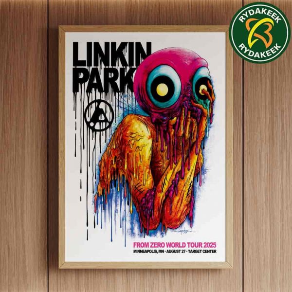 Linkin Park From Zero World Tour 2025 Exclusive Poster In Minneapolis Target Center on August 27 Alex Pardee Home Decor Poster Canvas