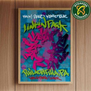 Linkin Park From Zero World Tour 2025 Exclusive Poster In Philadelphia Wells Fargo Center on August 16 STASH Home Decor Poster Canvas