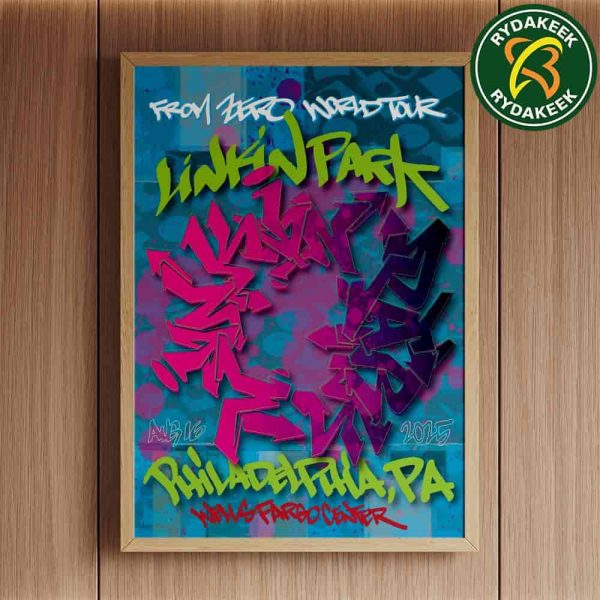Linkin Park From Zero World Tour 2025 Exclusive Poster In Philadelphia Wells Fargo Center on August 16 STASH Home Decor Poster Canvas