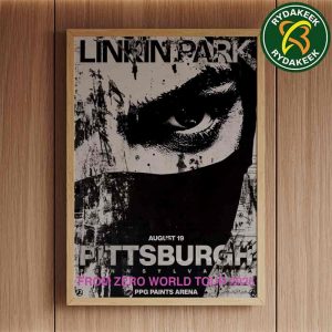 Linkin Park From Zero World Tour 2025 Exclusive Poster In Pittsburgh PPG Paints Arena on August 19 PJ Richardson Home Decor Poster Canvas