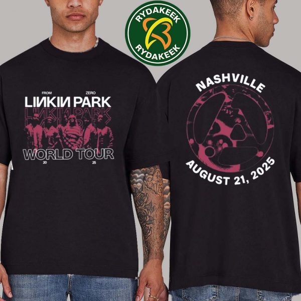 Linkin Park From Zero World Tour Official Merchandise In Nashville At Bridgestone Arena On August 21 2025 Two Sided T-Shirt