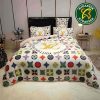 Louis Vuitton Luxury Colorful logo in White Background Queen Bedding Set For Elegant Bedroom Decor