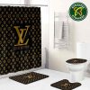 Louis Vuitton Luxury Golden Yellow Monogram  Bathroom Set With Shower Curtain