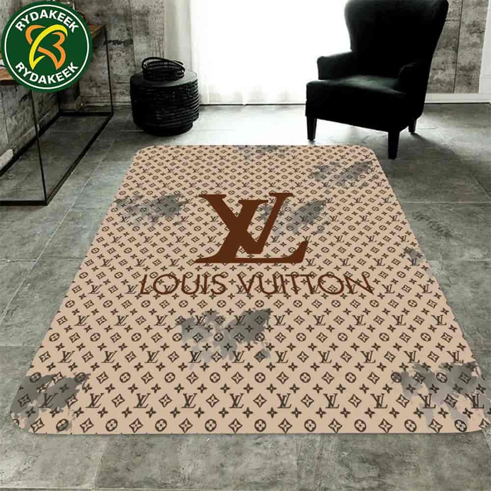 Louis Vuitton Luxury Rug Carpet Elegant Designer Home Decor Beige Brown and Ash Gray Louis Vuitton Luxury Rug Carpet Elegant Designer Home Decor Beige Brown and Ash Gray
