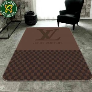 Louis Vuitton Luxury Rug Carpet Elegant Designer Home Decor – Brown Checkerboard
