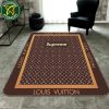 Louis Vuitton Luxury Rug Carpet Elegant Designer Home Decor Beige Brown and Ash Gray
