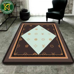 Louis Vuitton Luxury Rug Carpet Elegant Designer Home Decor – Dark Brown & Light Beige