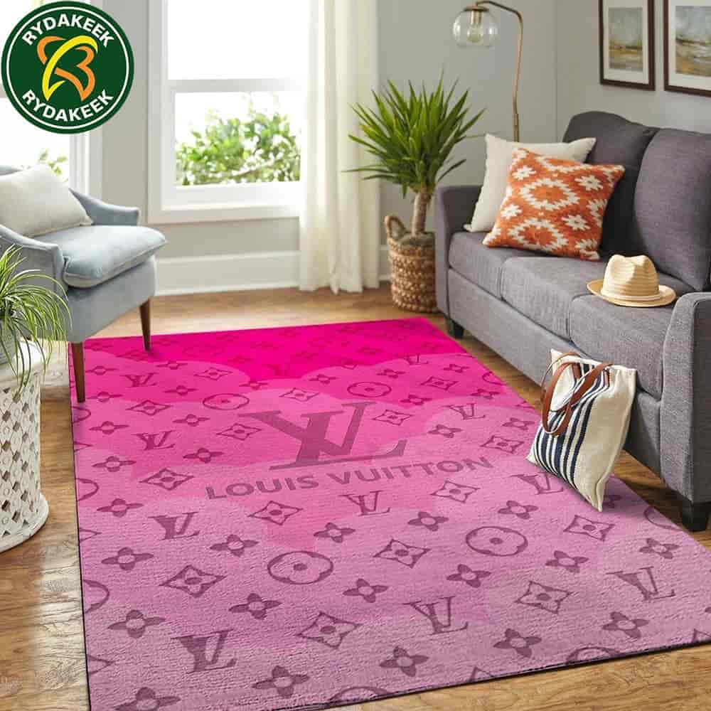 Louis Vuitton Luxury Rug Carpet Elegant Designer Home Decor - Gradient Pink Louis Vuitton Luxury Rug Carpet Elegant Designer Home Decor - Gradient Pink