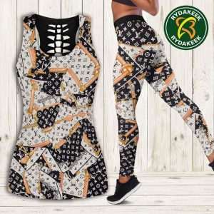 Louis Vuitton Luxury monogram luxe Tank Top And Leggings Set Luxury Gym Outfit For Women