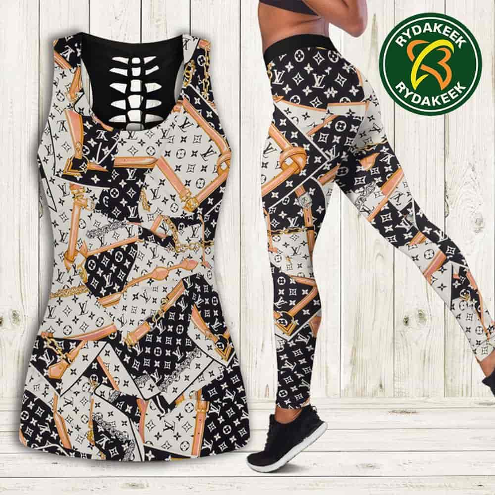 Louis Vuitton Luxury monogram luxe Tank Top And Leggings Set Luxury Gym Outfit For Women Louis Vuitton Luxury monogram luxe Tank Top And Leggings Set Luxury Gym Outfit For Women