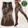 Louis Vuitton Luxury monogram with map Tank Top And Leggings Set Luxury Gym Outfit For Women