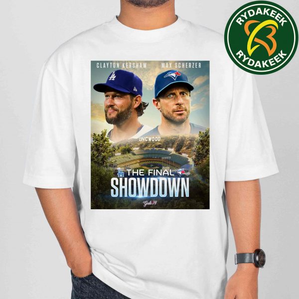 Max Scherzer Toronto Blue Jays vs Clayton Kershaw Los Angeles Dodgers MLB The Final Showdown On August 8 2025 All Over Print Shirt