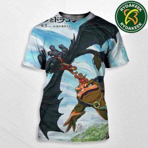Naruto X How To Train Your Dragon Collaboration Masashi Kishimoto Art 2025 All Over Print T-Shirt