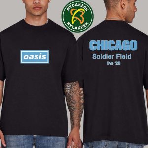 Oasis Live 25 In Chicago, USA At Soldier Field On August 28 2025 Merch Two Sided T-Shirt