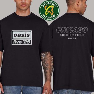 Oasis Live 25 In Chicago, USA At Soldier Field On August 28 2025 Merchandise Unisex Two Sided T-Shirt