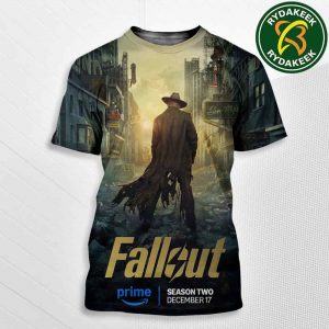 Official Poster FALLOUT 2025 Season 2 In Prime Video Releasing December 17 The Ghoul By Walton Goggins All Over Print T-Shirt