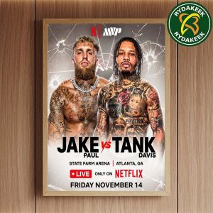 Official Poster Jake Paul and Gervonta Davis 2025 WBA Boxing On Netflix On November 14 Home Decor Poster Canvas