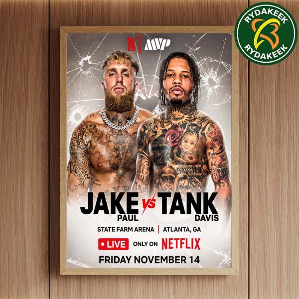 Official Poster Jake Paul and Gervonta Davis 2025 WBA Boxing On Netflix On November 14 Home Decor Poster Canvas