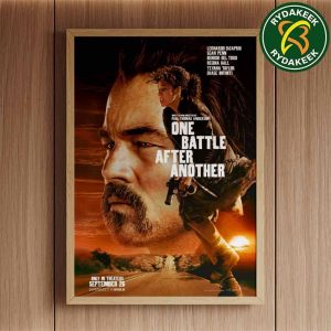 Official Poster ONE BATTLE AFTER ANOTHER 2025 By Paul Thomas Anderson In Theaters IMAX On September 26 Leonardo DiCaprio Home Decor Poster Canvas
