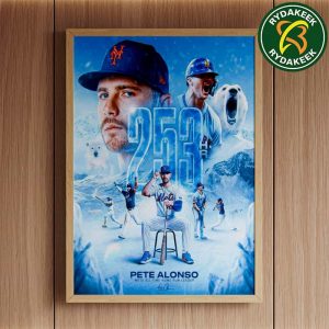Pete Alonso New York Mets MLB Mets All-Time Home Run Leader Home Decor Poster Canvas